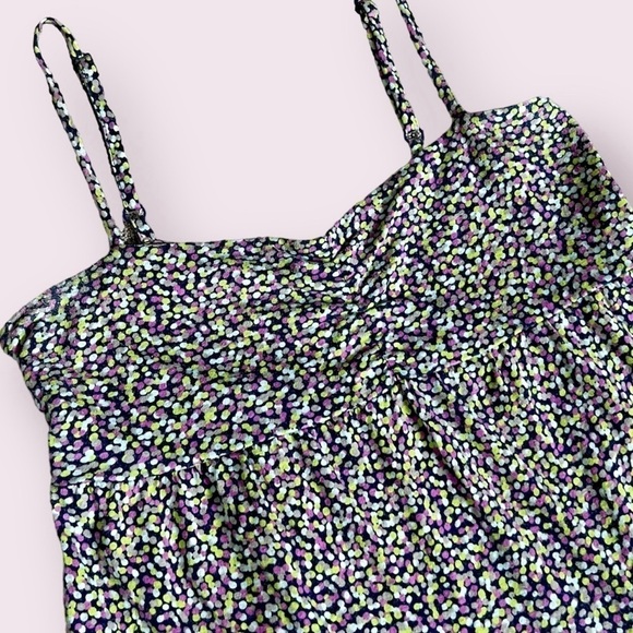 Old Navy Sundress Sleeveless Purple Blue Green Confetti Size XS - Picture 1 of 8